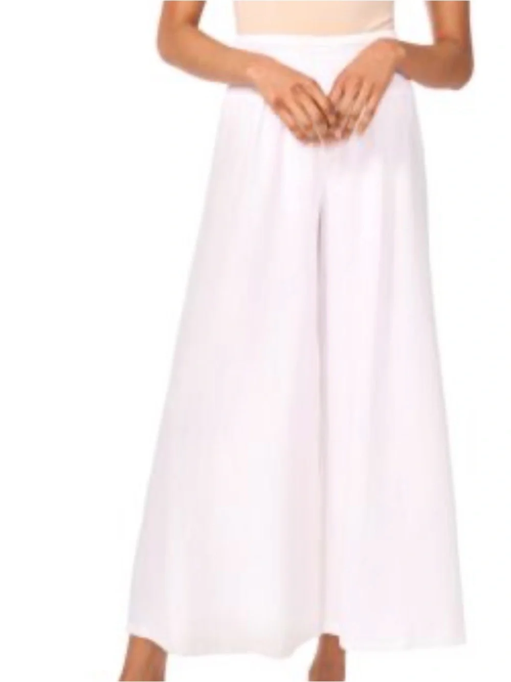 Vince Camuto Women's White Washer Twill Wide Leg Pants Size XL Boho Beach Comfy